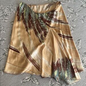 Roberto Cavalli Beige and Brown A-Line Skirt